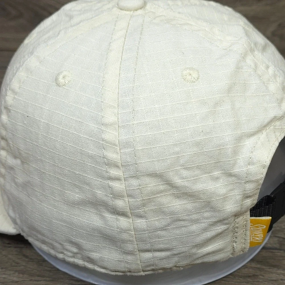 Sunski Hat Sun Up Cap Strap Back Cream Mens Outdoors Hike Run Ripstop Canvas